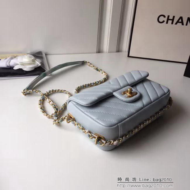 香奈兒CHANEL 18春夏系列新款 鏈條mini cf 塗鴉彩色皮質鏈條包 DSC1004
